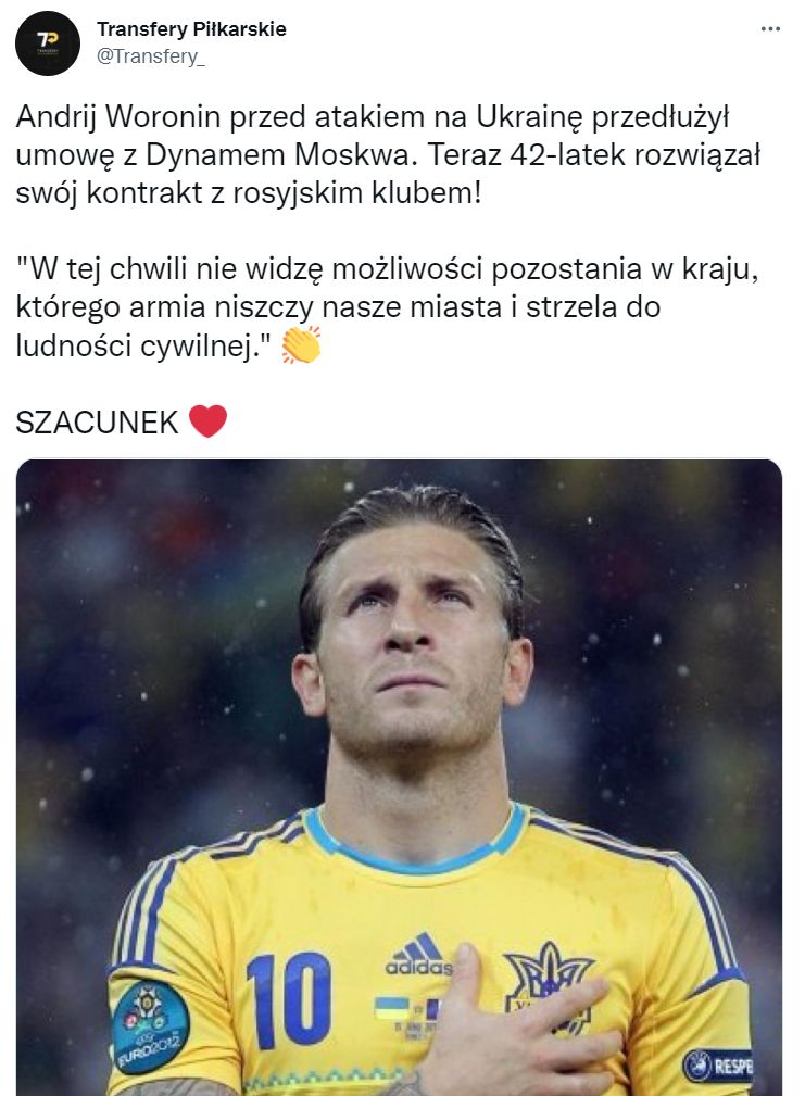 WIELKI GEST Andrija Woronina wobec Ukrainy! <3